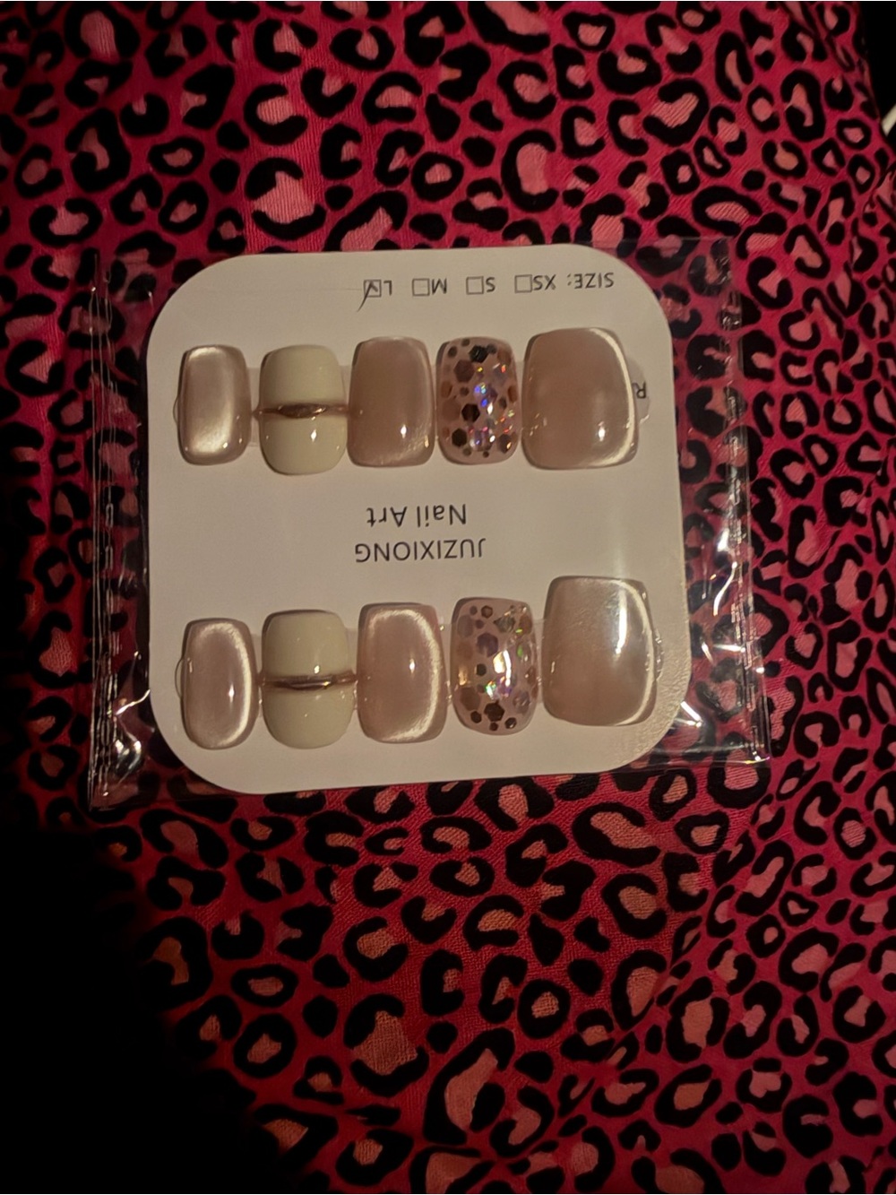Nude Pearl & Glitter Press-Ons